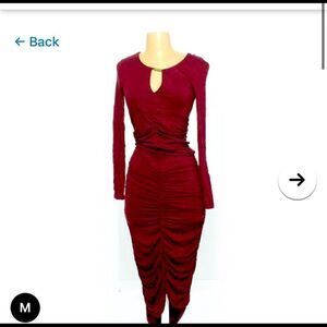 Anthropologie Ruched Slip Dress - black